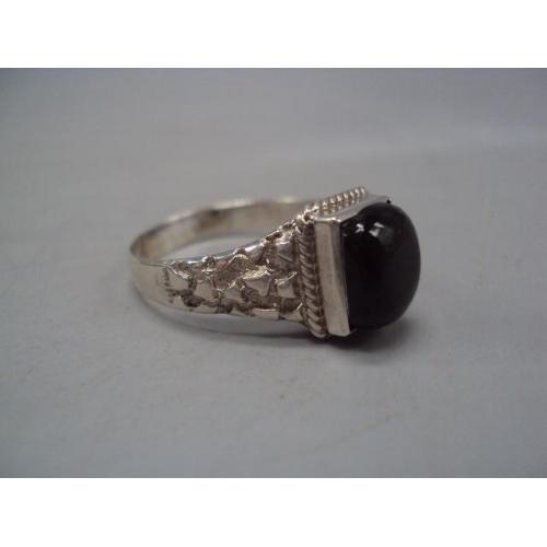 Мужской перстень кольцо печатка с черной вставкой серебро Украина вес 5,71 г размер 23,5 №15165
