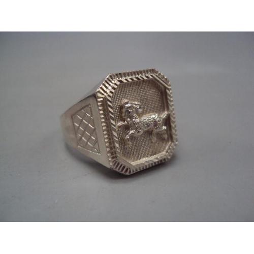 Мужской перстень кольцо печатка зодиак Овен гороскоп серебро Украина вес 10,76 г размер 24 №15137