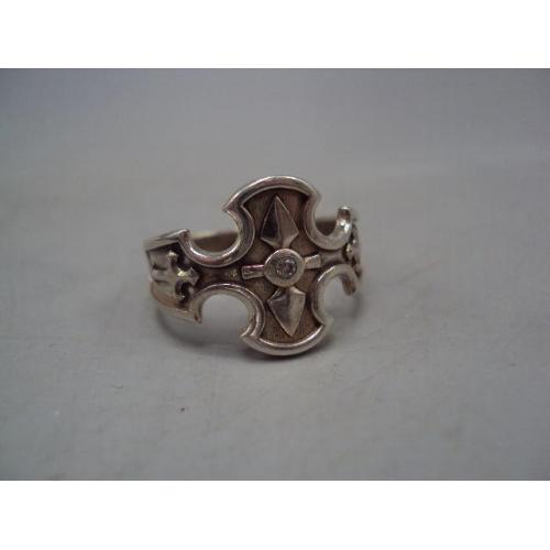 Мужской перстень крест кольцо печатка серебро 925 проба Украина вес 6,01 г размер 21,5 новое №15116