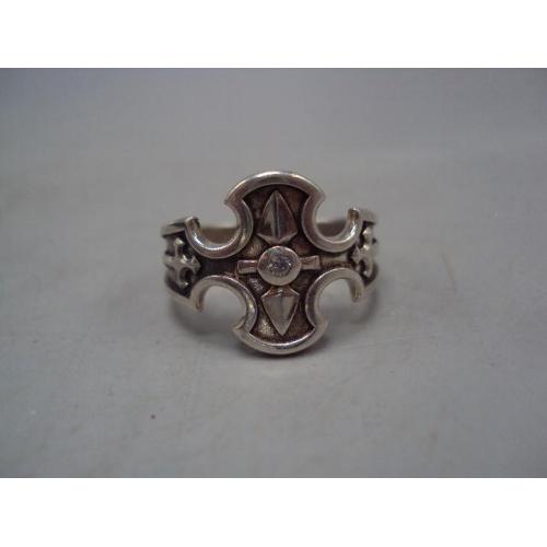 Мужской перстень крест кольцо печатка серебро 925 проба Украина вес 6,26 г размер 21 новое №15117