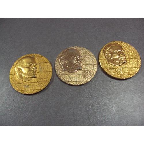 настольная медаль 100 лет ленин 1870-1970 лот 3 шт №4295
