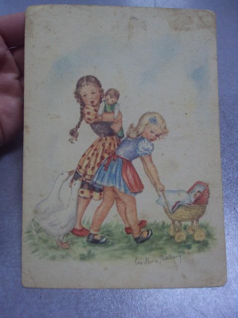 открытка  дети с кулами 1946 цензурой просмотрено №168