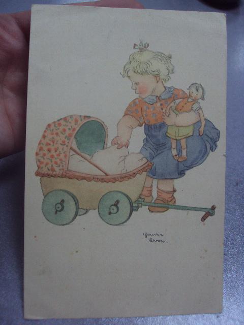 открытка девочка с коляской германия 1946 №1465