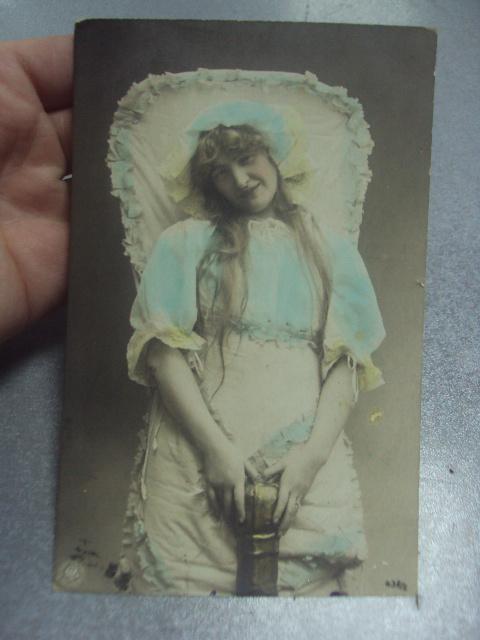 открытка девочка в белом россия 1907  №1610