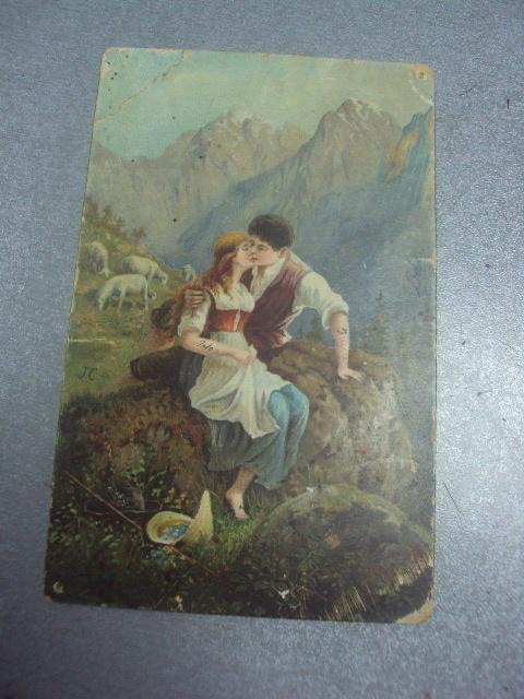 открытка девушка и пастух 1913 №1595