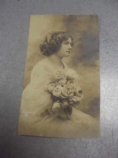 открытка  девушка с цветами берлин 1912 №1533