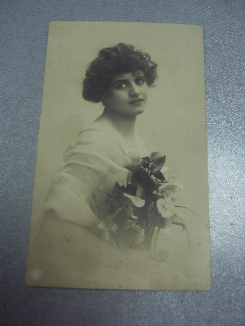 открытка  девушка с цветами германия  №1538