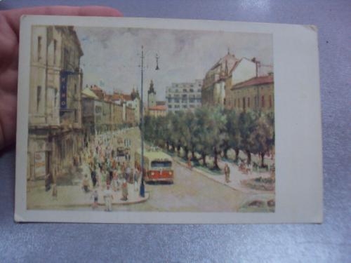 открытка грузберг львов проспект шевченко 1956 №4557