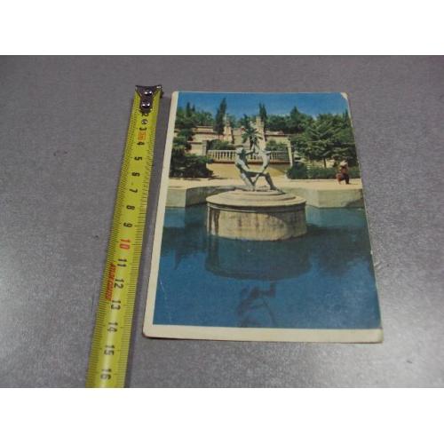 открытка крым алушта фонтан на набережной 1963 фото федорова №2439