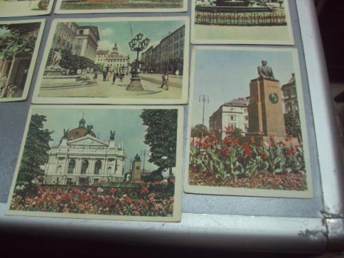открытка львов площадь университет вокзал памятник 1956 жебрака лот 7 шт №4572