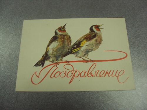 открытка телеграмма поздравление птицы щеглы 1958 №11315м