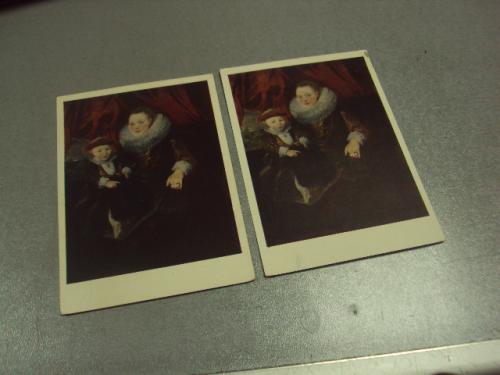 открытка ван дейк портрет молодой женщины с ребенком 1958 лот 2 шт №14367м