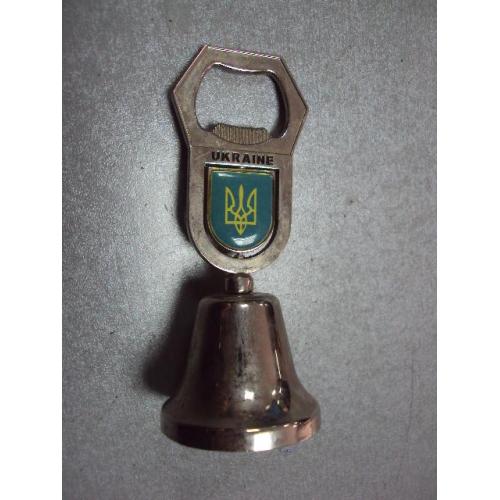 Открывалка для бутылок колокольчик герб Украины высота 9,7 см №6011