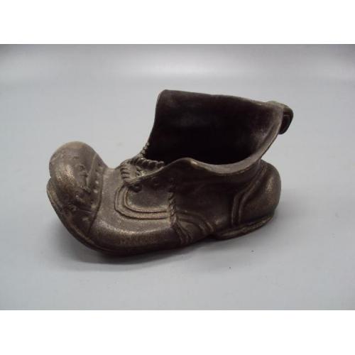 Пепельница бронза ботинок сапог высота 6,5 см, длина 12 см №1376