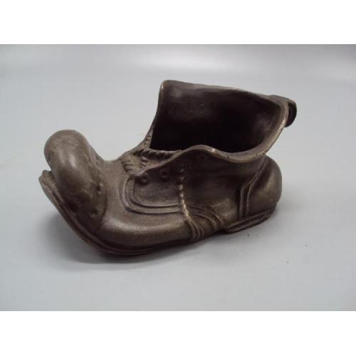 Пепельница бронза ботинок сапог высота 6,3 см, длина 12,2 см №1377