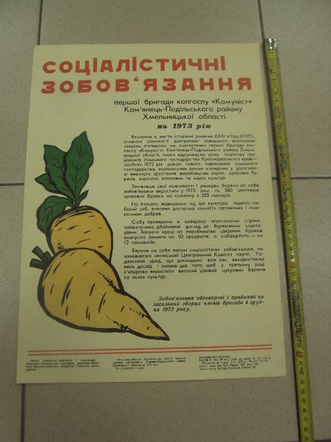 плакат социалистические обязательства хмельницкий 1973 №9796