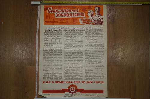 плакат социалистические обязательства хмельницкий 1980 №8142