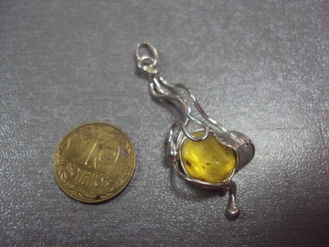 подвеска кулон янтарь серебро 925" украина 2,85 г