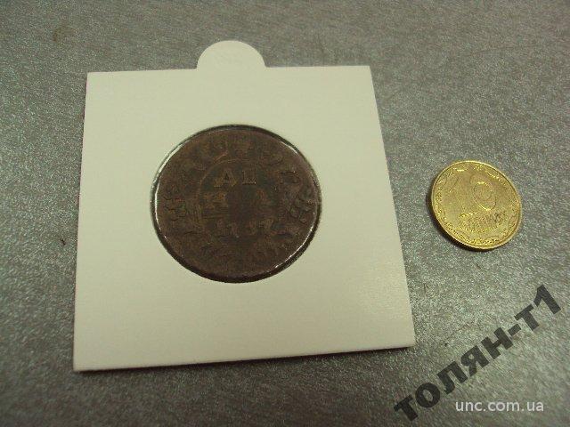 монета россия деньга денга 1737 сохран №584