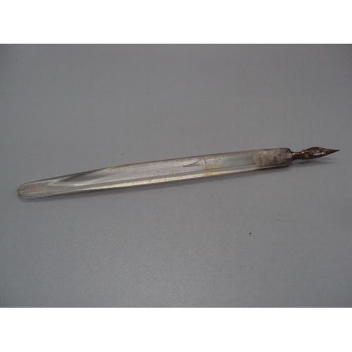 Перьевая ручка стекло винтаж длина 18 см №13537