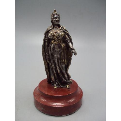Фигура на подставке статуэтка императрица Екатерина II серебро вес 285,36 г высота 10,8 см №717