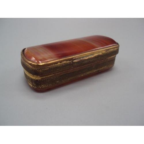 Шкатулка для украшений коробочка миниатюра натуральный камень, позолота 1,7 х 5,8 х 2,5 см №13269