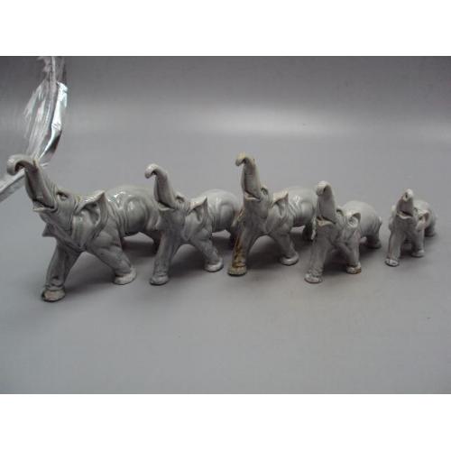 Фигура фарфор статуэтки Германия слоны семья слонов лот 5 шт №13080