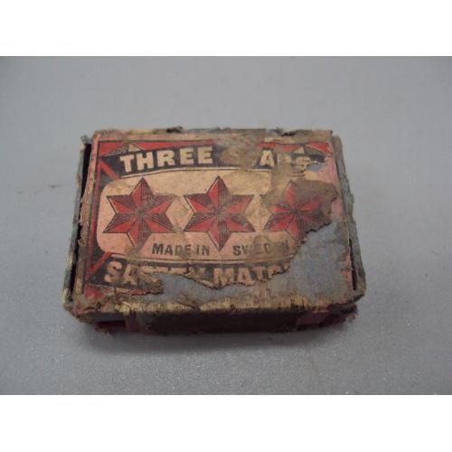 Спички три звезды Швеция иудаика коробок спичек Three Stars Safety Matches длина 5,3 см №13515