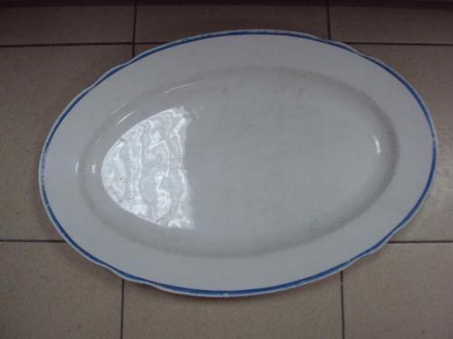 Тарелка больша блюдо царский фарфор царизм клеймо Кузнецова высота 6 см размер 36 х 53,5 см №10750