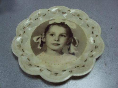Тарелка пластик портрет девочки КПЗ МХП ТХП пластмасс диаметр 20 см №10772