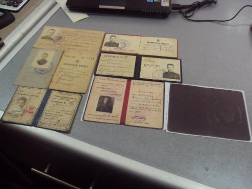 Удостоверение пограничных войск НКВД 1940 год военный билет пропуск лот 5 шт