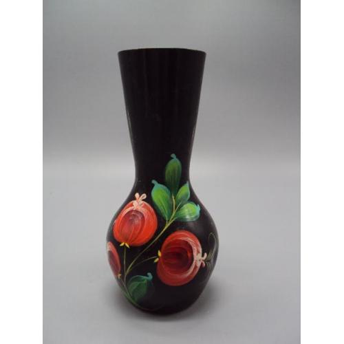 Вазочка металл узор цветы петриковская роспись ваза высота 16,7 см, диаметр 5,8 см №16027