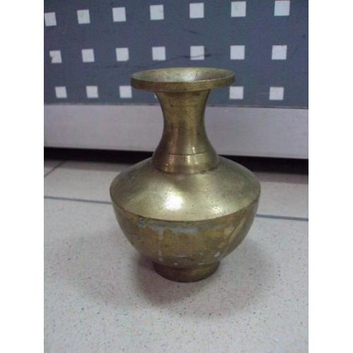 Вазочка миниатюра ваза латунь высота 10,2 см, диаметр 4,6 см №11463