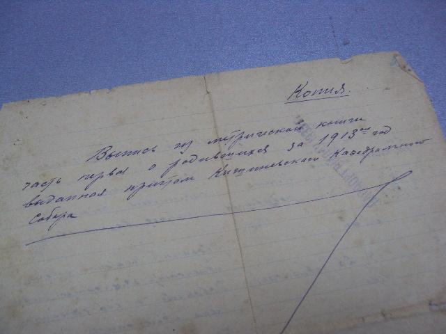 выписка из метрической книги проскуров за 1913г  №364