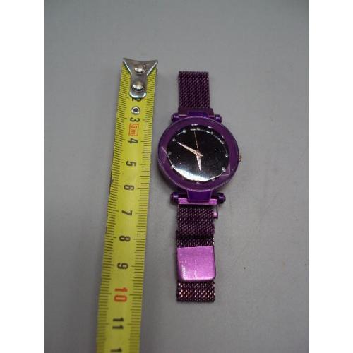 Женские фиолетовые наручные часы Skmei quartz кварц механизм GL68 магнитный браслет №15892
