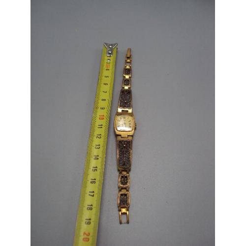 Женские наручные часы Луч 17 камней ссср с браслетом скань филигрань позолота не на ходу №14682