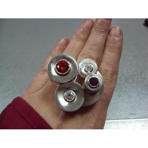 Женское авторское кольцо цирконий серебро 925 проба Украина вес 19,43 г размер 18,5-19 №13109