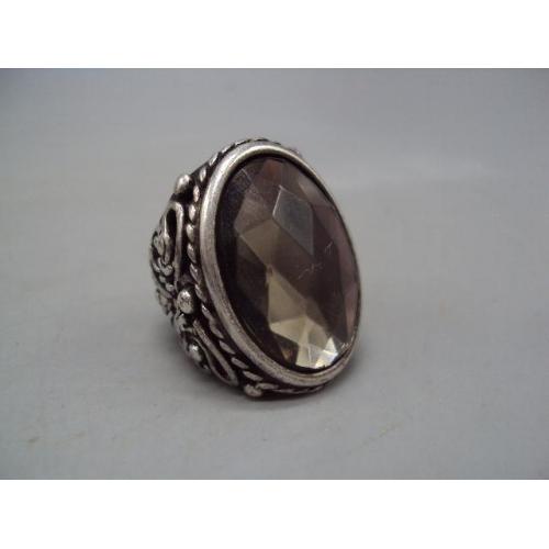 Женское кольцо ажурное перстень вставка камень раухтопаз серебро вес 21,73 г размер 16,5 №15176