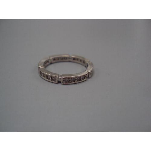 Женское кольцо с белыми вставками серебро Украина вес 2,29 г 16,5 размер №15742