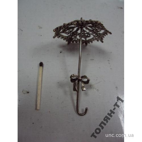 Фигура миниатюра ажурный зонтик серебро 17.12г