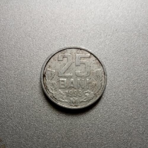 Монета достоинством 25 бани ,1993г Молдова.