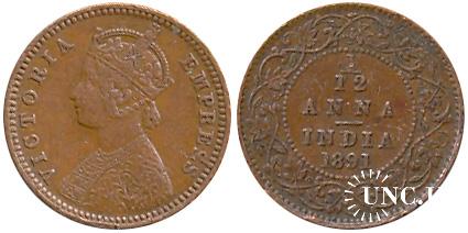 1/12 анна Ø17,5 мм. Bronze, 2,1 г.