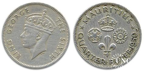 1/4 рупії Ø19,0 мм. Cu-Ni, 2,95 г.