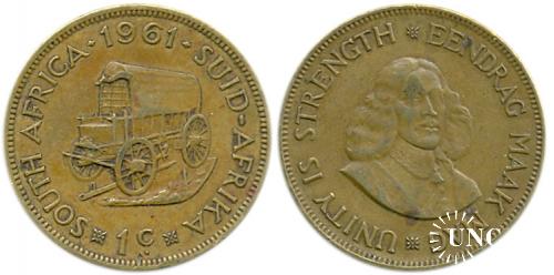 1 цент Ø30,0 мм. Brass, 9,42 г.