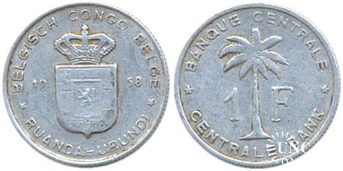 1 франк Ø22,0 мм. Al, 1,40 г.