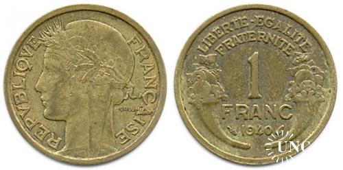 1 франк Ø23,0 мм. Al-Bronze, 4,00 г.