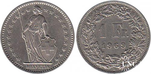 1 франк Ø23,0 мм. Cu-Ni, 4,40 г.