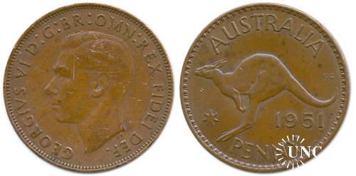 1 пени Ø30,5 мм. Bronze, 9,4 г.