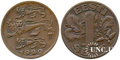 1 сенти Ø17,0 мм. Bronze, 2,00 г.