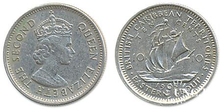 10 центів Ø18,0 мм. Cu-Ni, 2,6 г.